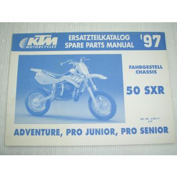 KTM 50 SXR Junior Adventure Senior Ersatzteilliste Spare parts List 1997