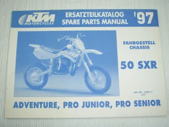 KTM 50 SXR Junior Adventure Senior Ersatzteilliste Spare parts List 1997