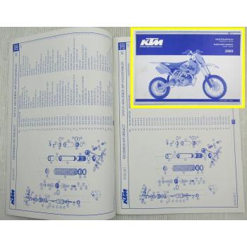 KTM 65SX Ersatzteilliste Ersatzteilkatalog Parts List Fahrgestell + Motor 2004