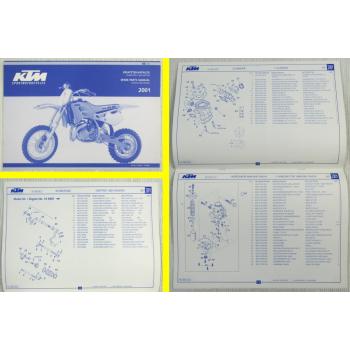 KTM 65SX Ersatzteilliste Fahrgestell Motor Parts list Chassis Engine MJ 2001