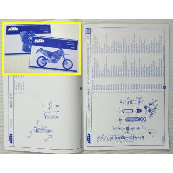 KTM 660SMC Ersatzteilliste Ersatzteilkatalog Parts List Fahrgestell + Motor 2003