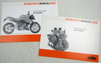 KTM 990 Superduke Ersatzteilliste Spare Parts List Fahrgestell + Motor 2005