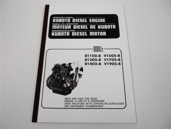 Kubota D1102 D1302 D1402 V1502 V1702 V1902 B Bedienungsanleitung Manual