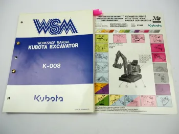 Kubota K-008 Excavator Workshop Manual Repair & Servicing 1997