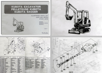 Kubota KX151 Bagger Stückliste Ersatzteilliste Ersatzteilkatalog Parts List