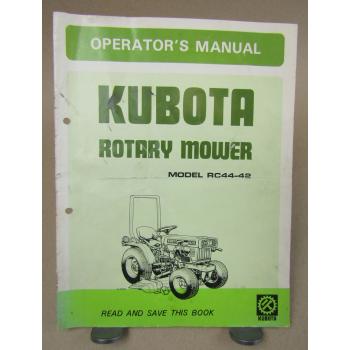 Kubota RC44-42 Rotary Mower Operators Manual Bedienungsanleitung in englisch