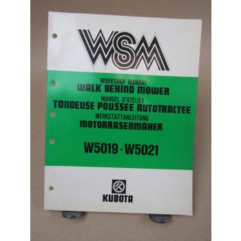 Kubota W5019 W5021 Rasenmäher Werkstatthandbuch Reparatur Workshop Manual 1989