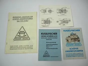 Kugelfischer Schäfer Einspritzpumpe PSA PSS Betriebsanleitung Reparatur 1957/59