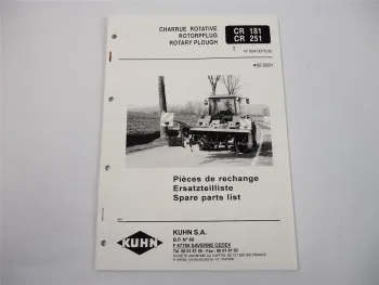 Kuhn CR 181 251 Rotorpflug Ersatzteilliste Parts List Pieces de Rechange 1994