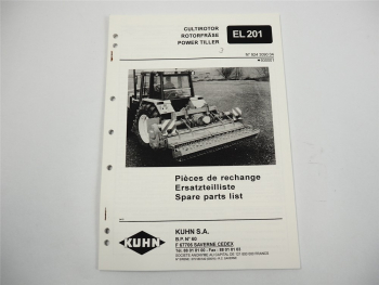Kuhn EL201 Rotorfräse Ersatzteilliste Parts List Pieces de Rechange 1994