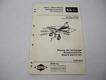 Kuhn GA 280 300NM 300N Giroschwader Ersatzteilliste Parts List Pieces de rechange