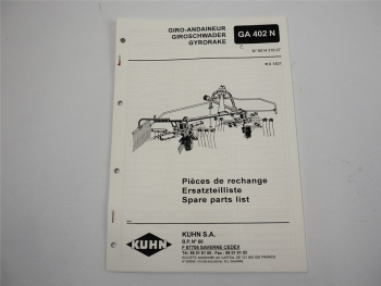 Kuhn GA402N Giroschwader Ersatzteilliste Ersatzteilkatalog parts list 1994
