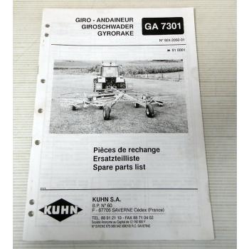 Kuhn GA7301 Giroschwader Ersatzteilliste Ersatzteilkatalog parts list 1991