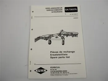 Kuhn GA7302DL Giroschwader Ersatzteilliste Ersatzteilkatalog parts list 1994