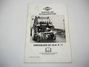 Kuhn GF22 NP NT Giroheuer Betriebsanleitung Bedienungsanleitung Montage 2002