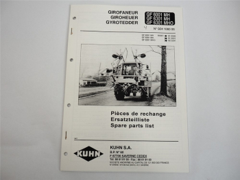 Kuhn GF6001 6301 MH MHO Giroheuer Ersatzteilliste Ersatzteilkatalog 1994