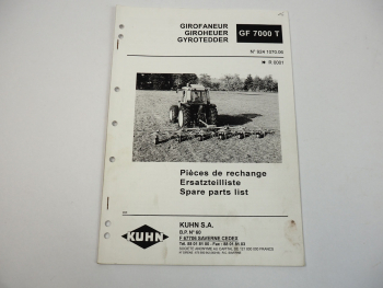 Kuhn GF7000T Giroheuer Ersatzteilliste Ersatzteilkatalog parts list 1995