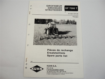Kuhn GF7000T Giroheuer Ersatzteilliste Parts List Pieces de Rechange 1994