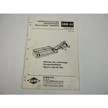 Kuhn GMD44 Giromäher Ersatzteilliste Ersatzteilkatalog parts list 1989