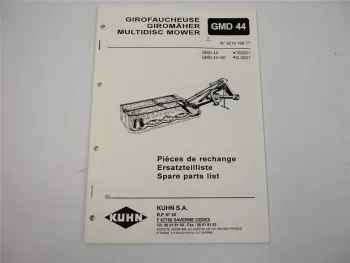 Kuhn GMD44 GMD44HD Giromäher Ersatzteilliste Ersatzteilkatalog parts list 1994