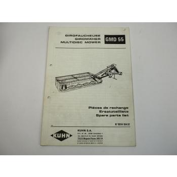 Kuhn GMD55 Giromäher Ersatzteilliste Parts List Pieces de Rechange 1983