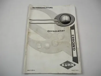 Kuhn GMD883 Giromäher Betriebsanleitung Bedienungsanleitung 2007