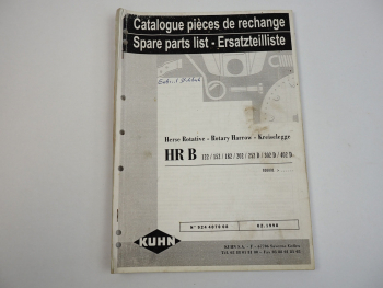Kuhn HR B Kreiselegge Ersatzteilliste Parts List Pieces de Rechange 1998
