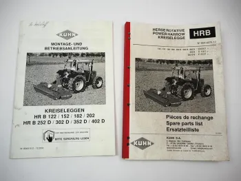 Kuhn HRB 122 152 182 202 252 302 352 402 D Egge Betriebsanleitung Ersatzteilliste