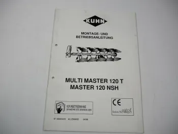 Kuhn Multimaster 120 T Master 120 NSH Huard Pflug Montage Betriebsanleitung 1999