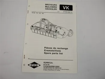Kuhn VK 95 115 135 155 Häcksler Ersatzteilliste Pieces de Rechange 1994