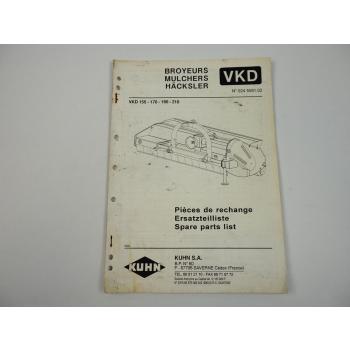 Kuhn VKD 155 170 190 210 Häcksler Ersatzteilliste Pieces de Rechange 1994