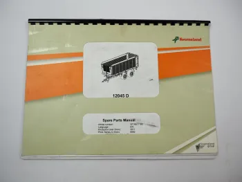 Kverneland 12045D Ladewagen Ersatzteilliste Spare Parts List 2011