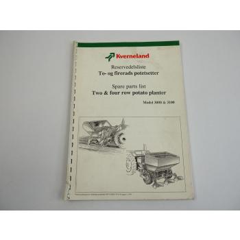Kverneland 3000 3100 Potato Kartoffel Pflanzer Parts List Ersatzteilliste 1995