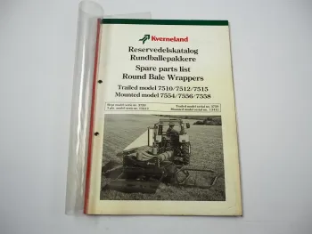 Kverneland 7510 - 7558 Bale Wrapper Ersatzteilliste Spare Parts List 1991