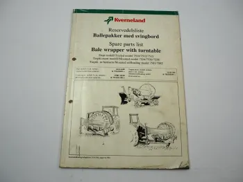 Kverneland 7510 - 7582 Bale Wrapper Ersatzteilliste Spare Parts List 1994