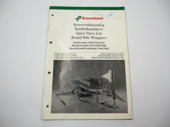 Kverneland 7510 - 7582 Round Bale Wrapper Ersatzteilliste Spare Parts List 1991