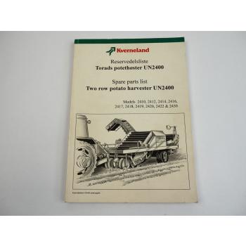 Kverneland UN2400 Potato Harvester Spare Parts List Ersatzteilliste 1994
