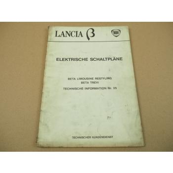 Lancia Beta Limousine Restyling Trevi Schaltpläne Elektrik Werkstatthandbuch