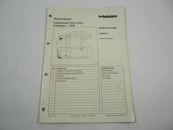 Lancia Kappa Einbauanleitung Webasto Thermo Top S Typ BW 50 Heizung