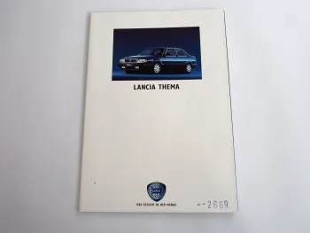 Lancia Thema Prospekt Technische Daten 1992