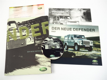 Land Rover Defender 90 110 130 Modell 2007 Prospekt Pressemappe CD Preisliste