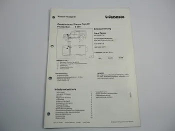 Land Rover Defender Tdi Einbauanleitung Webasto Thermo Top Z/C D Heizung 1997