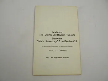 Landkarte Meßtischblatt Schlesien Landkreis Gleiwitz Hindenburg Beuthen O.S.