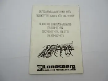 Landsberg LG NG SG 309 409 311 411 313 Grubber Betriebsanleitung Ersatzteilliste