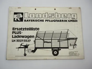 Landsberg LH 3027 3527 Plus Ladewagen Ersatzteilliste ca. 1985