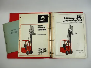 Lansing EFG 3.1 3.2 Elektro Gabelstapler Betriebsanleitung Ersatzteilliste 1976