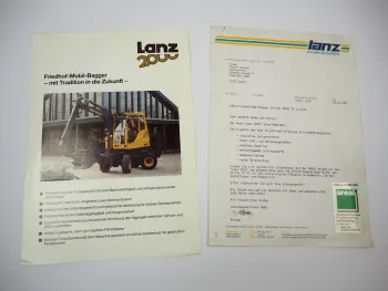 Lanz 2000 Mobil Bagger Friedhof Prospekt Anschreiben 1991