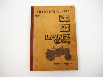 Lanz Bulldog D1616 2016 Ersatzteilliste Ersatzteilkatalog 1955