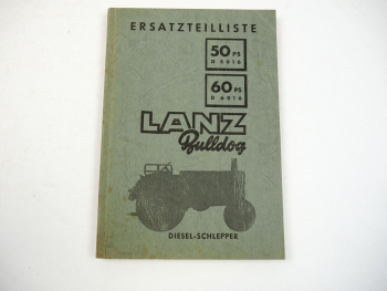 Lanz D 5016 6016 Ersatzteilliste 1956 Dieselschlepper mit 50 und 60 PS