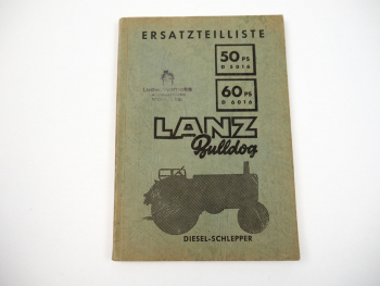 Lanz D 5016 6016 Ersatzteilliste 1956 Dieselschlepper mit 50PS 60PS